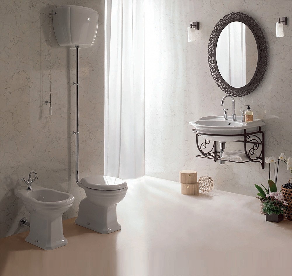 Унитаз напольный пристенный GLOBO PAESTUM PA002BI 380 мм х 560 мм, с креплением, белый глянцевый