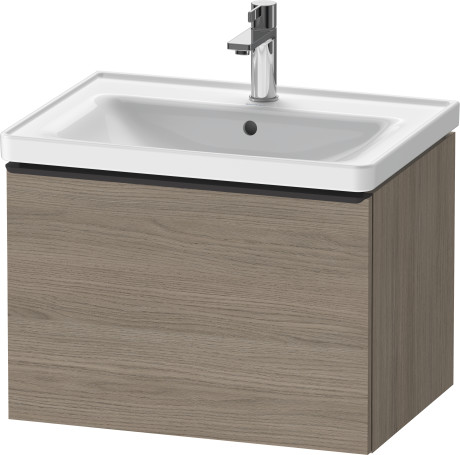 Тумба подвесная под раковину DURAVIT D-Neo DE425403535 634 мм х 452 мм, с одним выдвижным ящиком, дуб терра