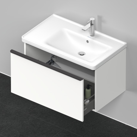 Тумба подвесная под раковину DURAVIT D-Neo DE425501818 784 мм х 452 мм, с одним выдвижным ящиком, белый матовый
