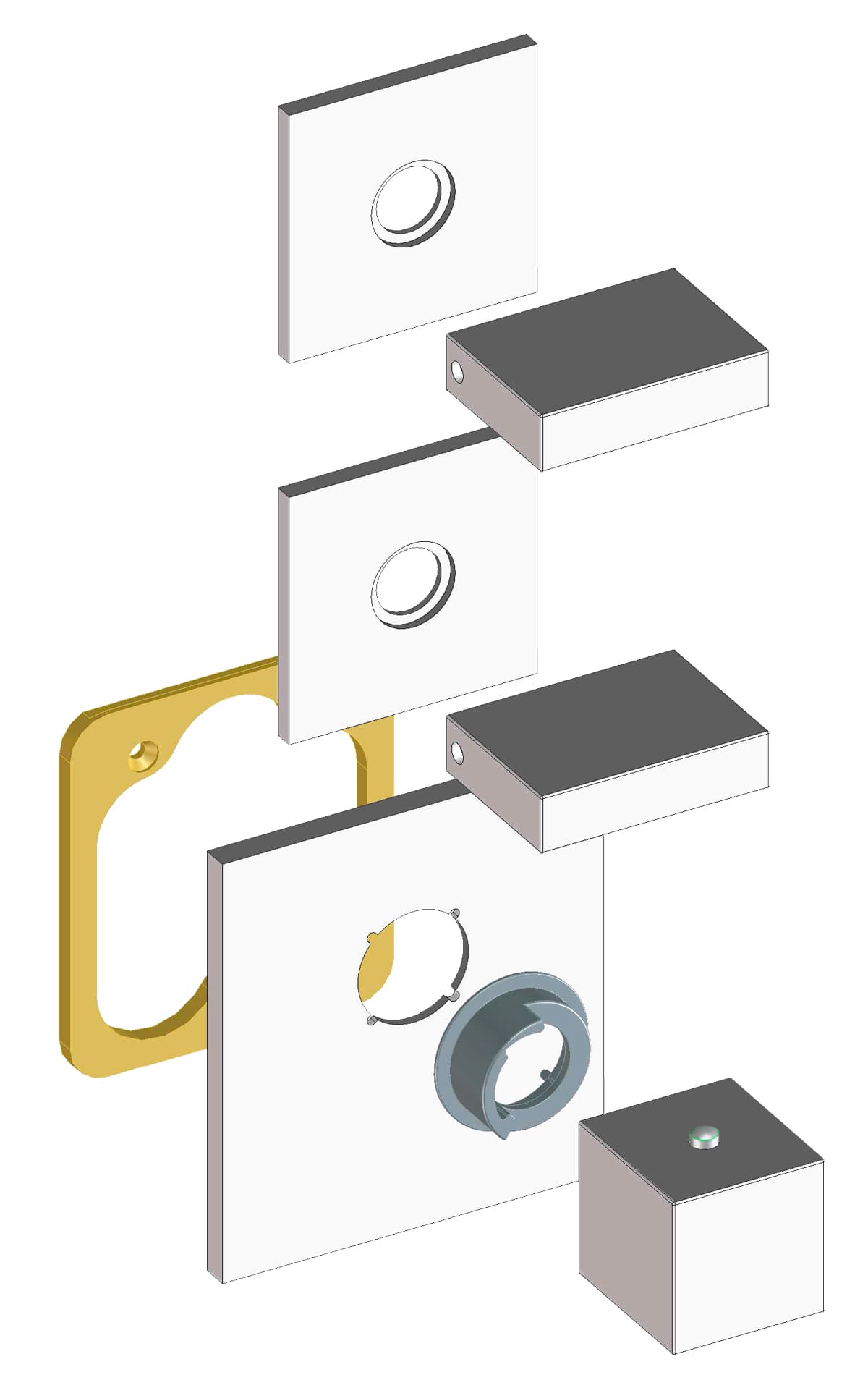 Термостатический смеситель для душа с высокой пропускной способностью Bossini Rectangular Z033203.030 цвет Хром