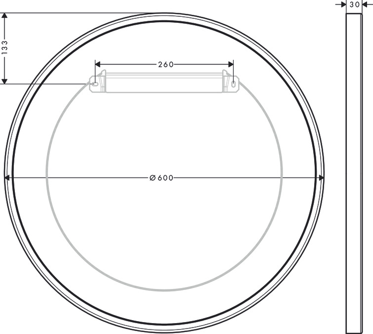 Зеркало настенное AXOR Universal Circular 42848670 Матовый чёрный