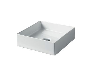 Раковина квадратная накладная ARTCERAM SCALINO SCL001 01 00 380 мм х 380 мм, без отверстия под смеситель, без перелива, белый глянцевый