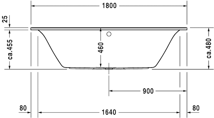 Акриловая встраиваемая ванна Duravit Darling New 700244000000000 1800 х 800