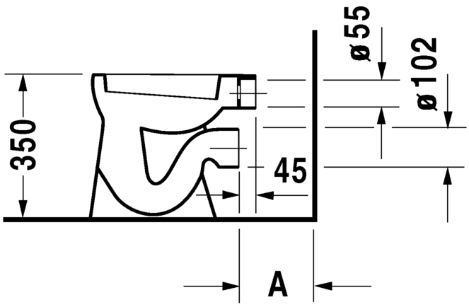 Напольный приставной унитаз Duravit Duraplus 0106090000 детский