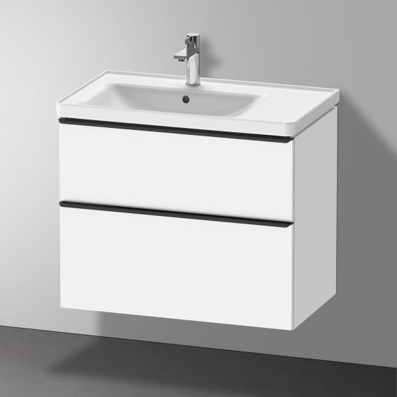Тумба подвесная под раковину DURAVIT D-Neo DE435701818 784 мм х 452 мм, с выдвижным ящиком и выдвижным отделением, белый матовый
