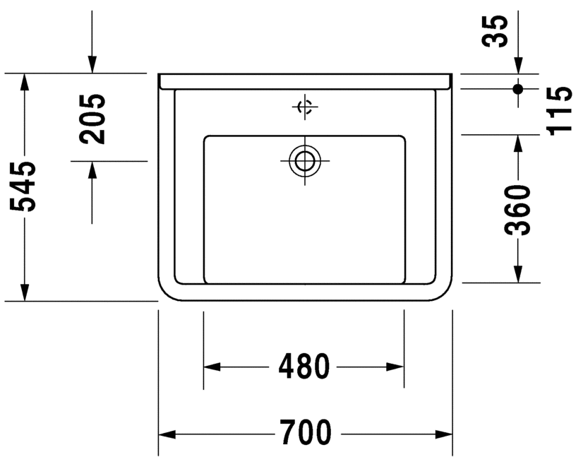 Раковина медицинская Duravit Strack 3 0312700000 70х54 см