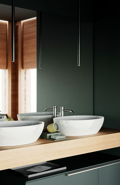 Раковина-чаша накладная овальная GSI PURA 884208 600 мм х 420 мм, без отверстия под смеситель, Cretta Matte