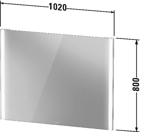 Зеркало с подсветкой и подогревом DURAVIT XViu XV70430B1B1 1020 мм х 800 мм, версия Icon, матовое шампанское