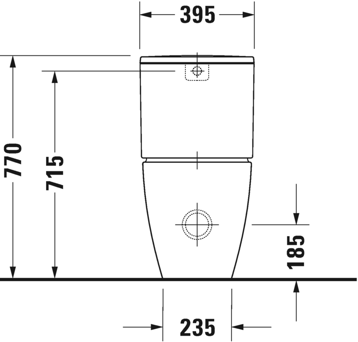 Унитаз напольный комбинированный Duravit ME by Starck 2170092000 с вертикальным смывом, с покрытием HygieneGlaze, белый