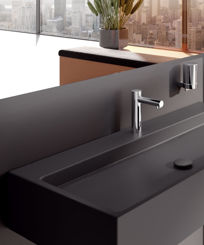 Смеситель электронный для раковины 59511 011100 питание от батареек, вылет 166 мм, с инфракрасным сенсором, хром