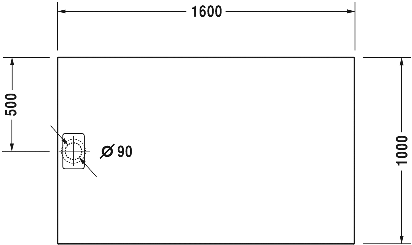 Душевой поддон DURAVIT Stonetto 720171680000000 1600 мм х 1000 мм, антрацит