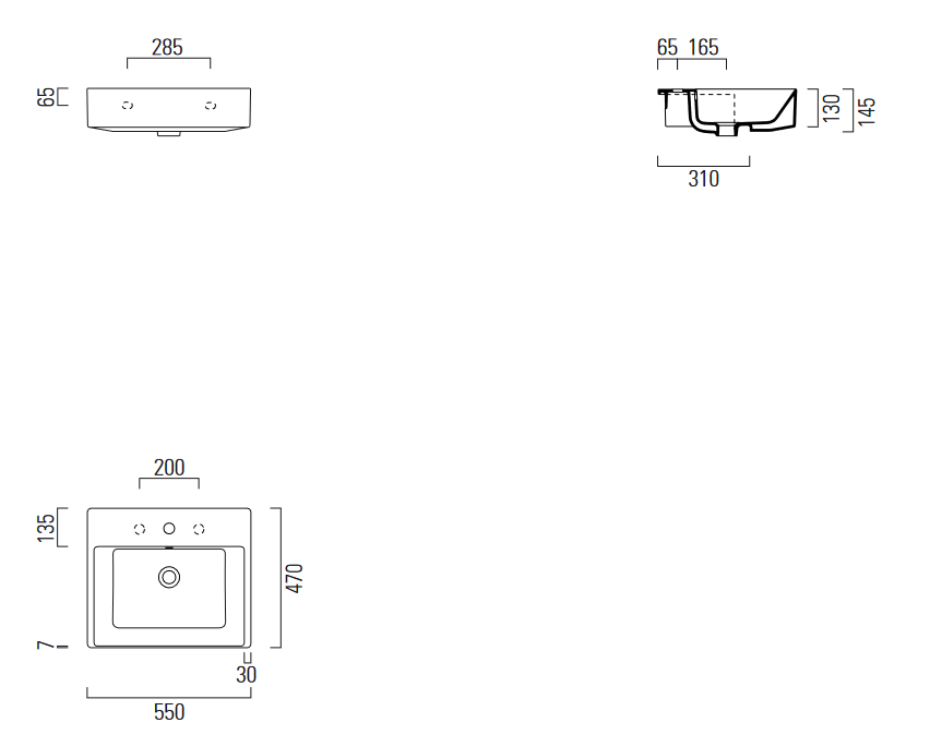 Раковина полувстраиваемая GSI KUBE X 9434111 550 мм х 470 мм, с переливом, с отверстием под смеситель, цвет Белый глянцевый