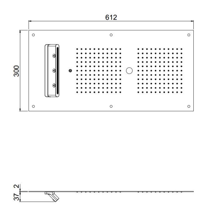 Встраиваемый мультифункицональный верхний душ из нержавеющей стали CARIMALI MYDREAM 23073XN/S-CRX 600 мм х 300 мм, хром