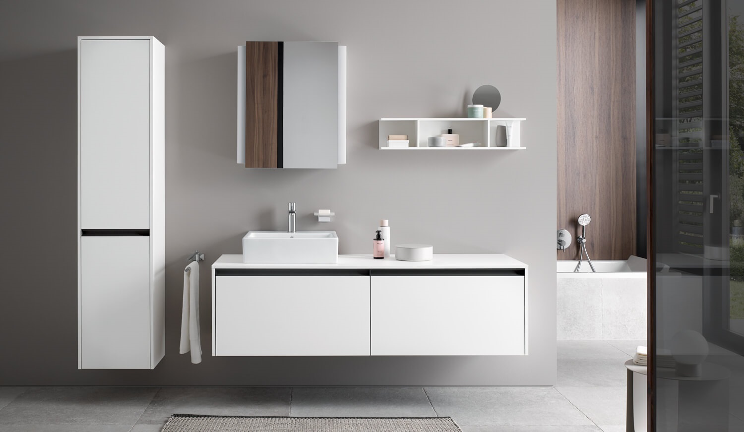 Тумба подвесная под раковину слева DURAVIT KETHO.2 K24889L84840000 550 мм х 1600 мм х 459 мм, белый суперматовый