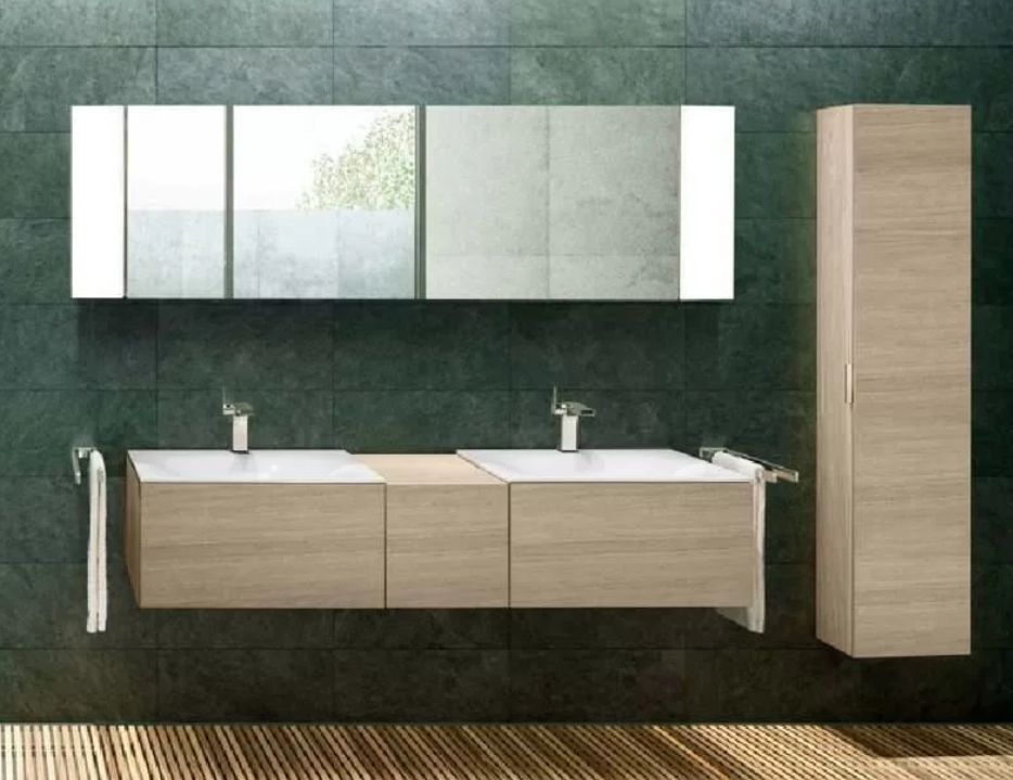 Тумба подвесная под раковину KEUCO EDITION 11 31341 140000 с одним выдвижным фронтом, корпус матовый лак/фасад глянцевое стекло, трюфель