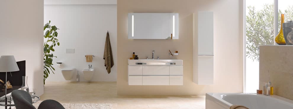 Тумба под раковину  Laufen  Case for Palace   4.0135.1.075.463.1    150 см, 1 ящик, 2 дверцы, белый матовый,  для 8.1170.6, 81270.6 