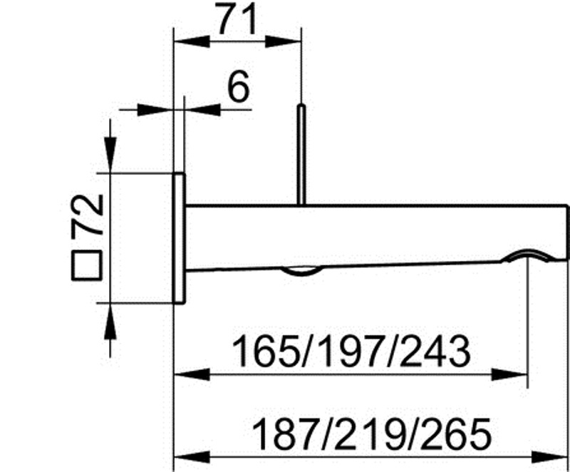 Смеситель встраиваемый для раковины Keuco IXMO 59516 011101 излив 219 мм хром 