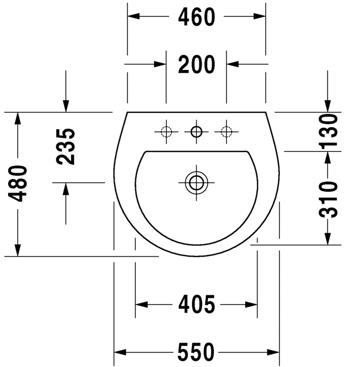 Раковина подвесная Duravit Darling New 2621550000 55х48см