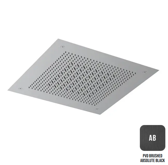 Встраиваемый потолочный верхний душ ALMAR VELVET RAIN E044282.AB 380 мм х 380 мм, из нержавеющей стали, цвет Absolute Black
