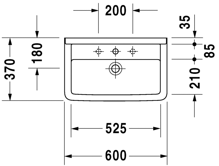 Раковина подвесная Duravit Strack 3 0301600000 60х37 см