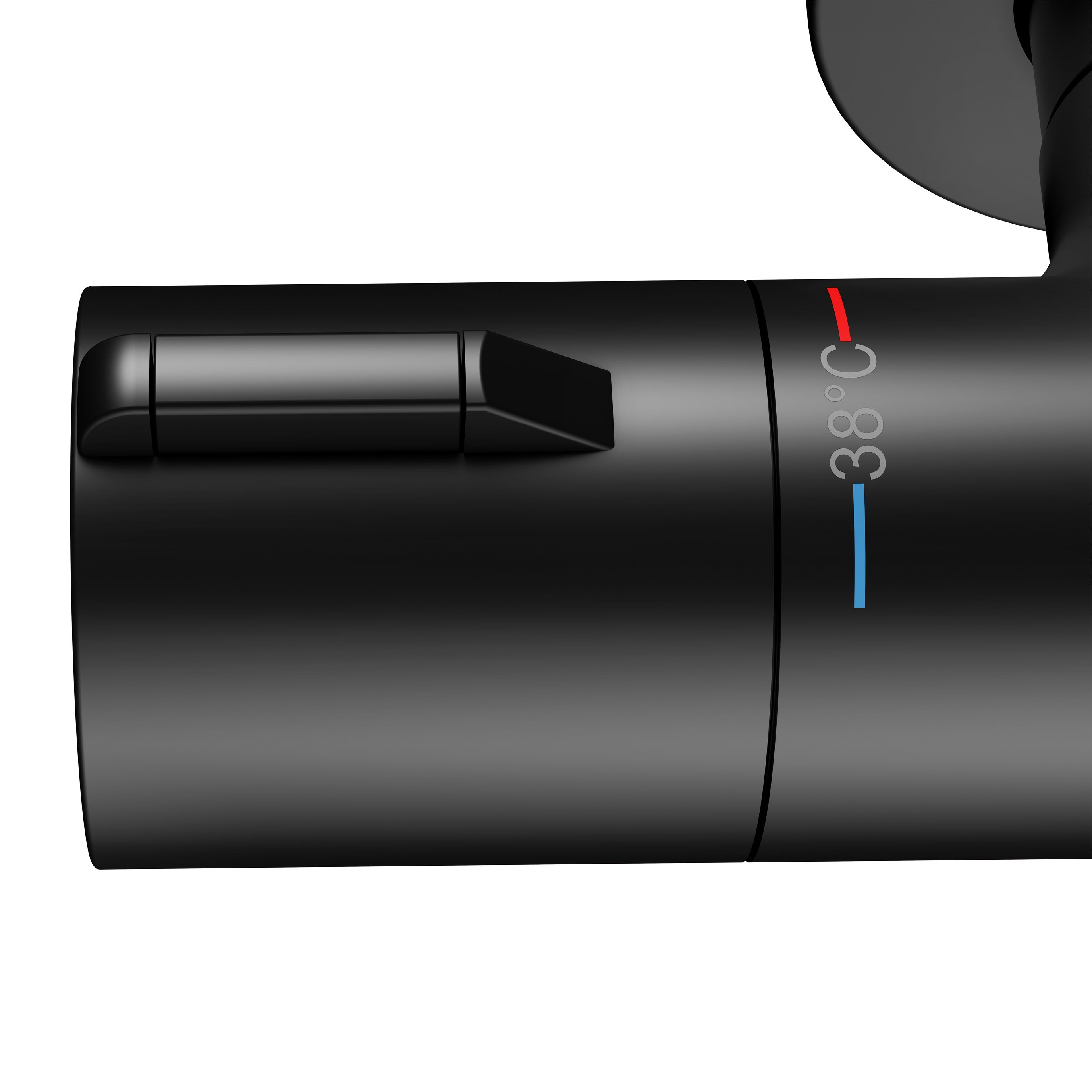 Термостат для душа KEUCO PLAN BLUE 53926 371001 с защитой от обратного потока, цвет Чёрный матовый