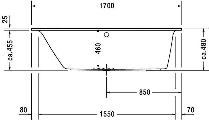 Акриловая встраиваемая ванна Duravit Darling New 700242000000000 1700 х 750