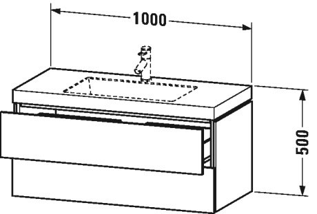 Тумба подвесная с раковиной Duravit L-Cube LC6928O1111 дуб кашемировый