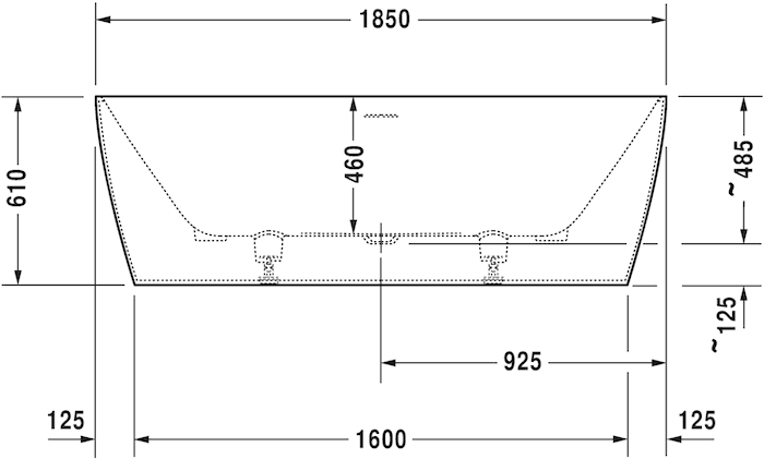 Ванна из композитного материала отдельно стоящая Duravit DuraSquare 700430000000000 1850 х 850