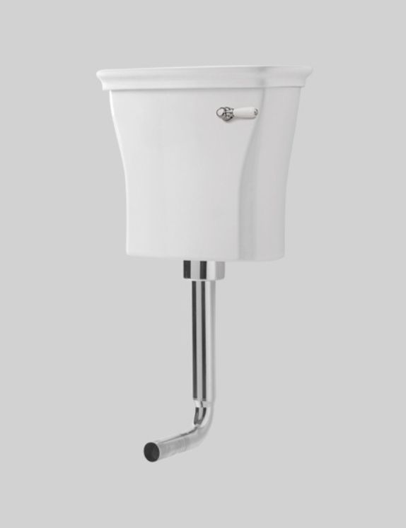 Средний подвесной бачок для напольного унитаза ARTCERAM CIVITAS CIC007 01 00 390 мм х 440 мм, с ручкой и сливной трубой, белый глянцевый