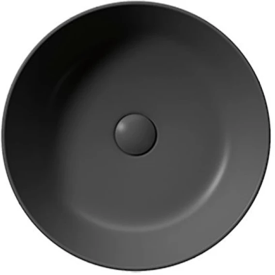 Раковина - чаша накладная круглая GSI KUBE X 942626 400 мм х 400 мм, без отверстия под смеситель, без перелива, цвет Чёрный матовый Ardesia