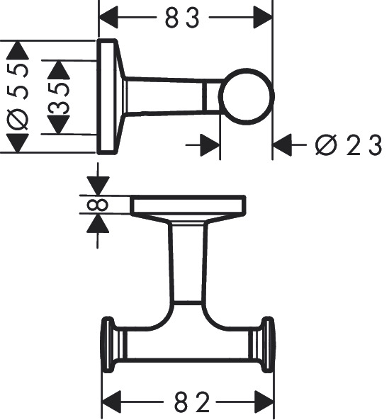 Двойной крючок AXOR Universal Circular 42812670 Матовый чёрный