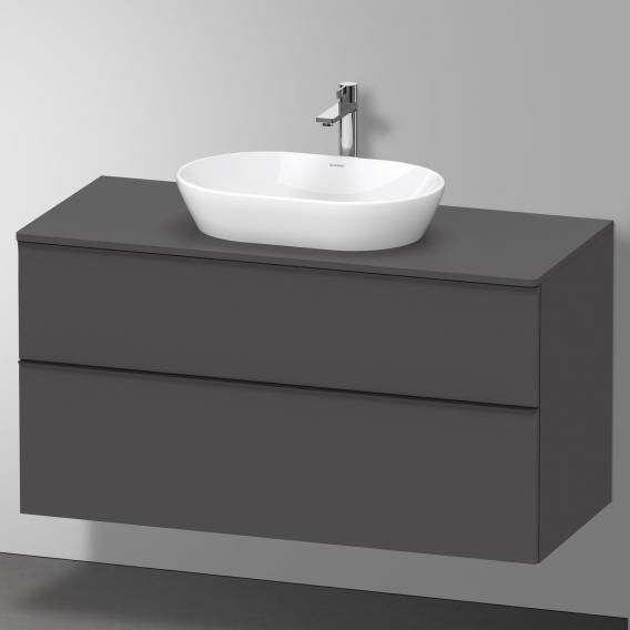Тумба подвесная под раковину DURAVIT D-Neo DE496904949 1200 мм х 550 мм, с 2 выдвижными ящиками и консолью, графит матовый