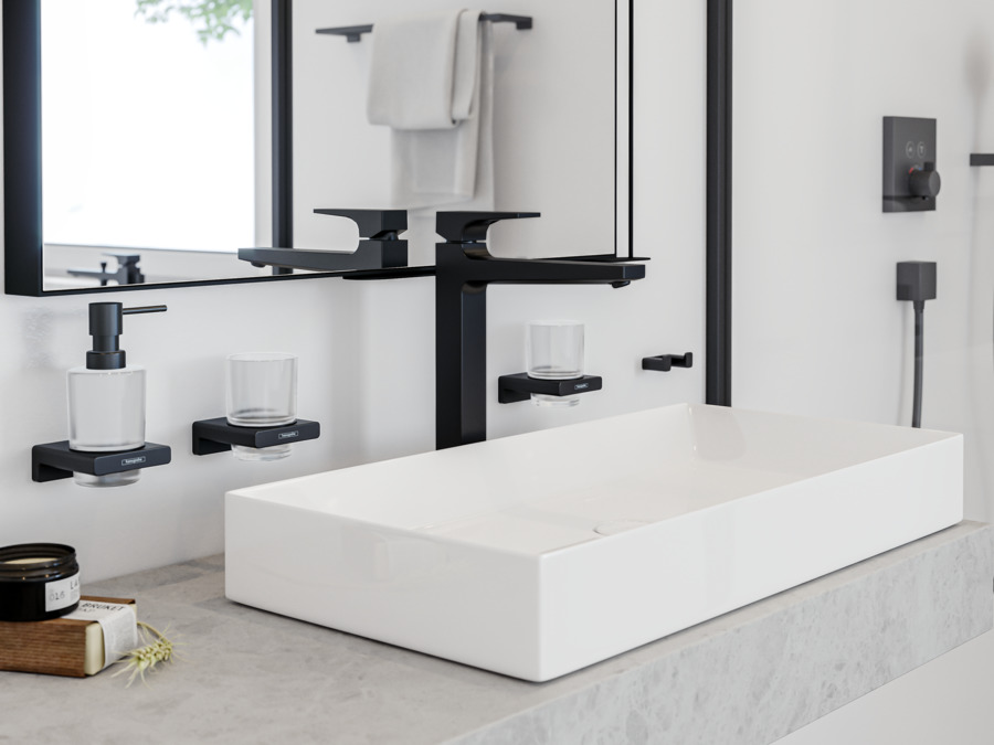 Двойной крючок HANSGROHE AddStoris 41755340 Шлифованный чёрный хром