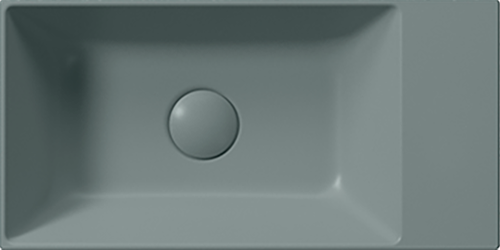 Раковина накладная/подвесная прямоугольная GSI KUBE X 9486104 500 мм х 250 мм, с отверстием под смеситель справа/слева, цвет Agave Matte