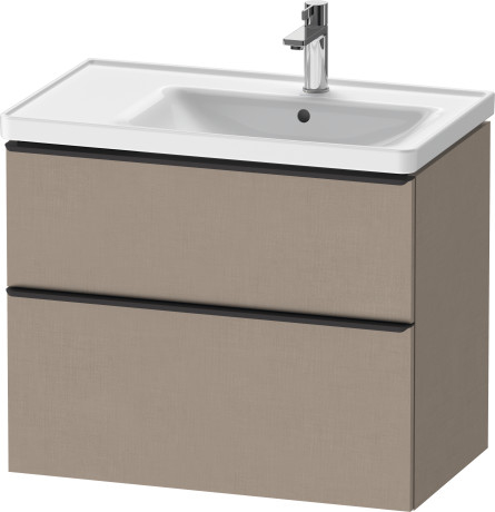 Тумба подвесная под раковину DURAVIT D-Neo DE435807575 784 мм х 452 мм, с выдвижным ящиком и выдвижным отделением, лён