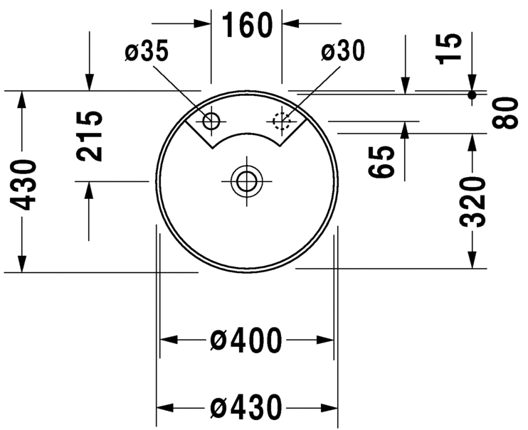 Раковина встраиваемая снизу Duravit architec 0462400000 43х43см (изделие снято с производства)