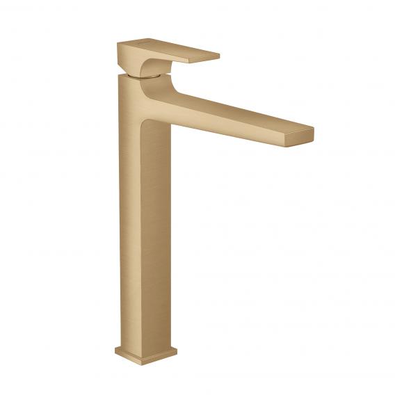 Смеситель для раковины однорычажный Hansgrohe Metropol 32512140 со сливным донным клапаном Push-Open, шлифованная бронза