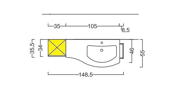 Верхняя крышка для шкафа BMT EVERYDAY 901 807 035 01.0 261 345 мм х 350 мм, цвет Rovere Tortora