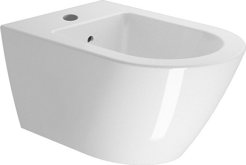Биде подвесное GSI KUBE X 9465FR5111 550 мм х 360 мм, с отверстием под смеситель, с переливом, с креплением, цвет Белый глянцевый (старый артикул 9465111 /  9465FR2111)