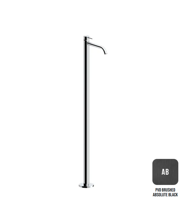 Однорычажный напольный смеситель для раковины ALMAR WASH BASIN E214007.AB излив 222 мм, цвет Absolute Black