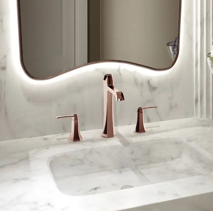 Смеситель для раковины на 3 отверстия CISAL Cherie CF0010606T цвет Хром/Чёрный матовый