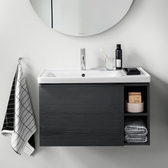 Тумба подвесная под раковину DURAVIT D-Neo DE425802222 784 мм х 452 мм, с выдвижным ящиком и открытой боковой полкой, белый глянцевый