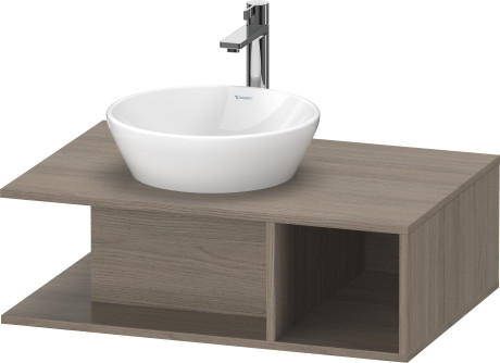 Тумба подвесная под раковину DURAVIT D-Neo DE492803535 800 мм х 550 мм, с консолью, с открытой полкой справа, дуб терра