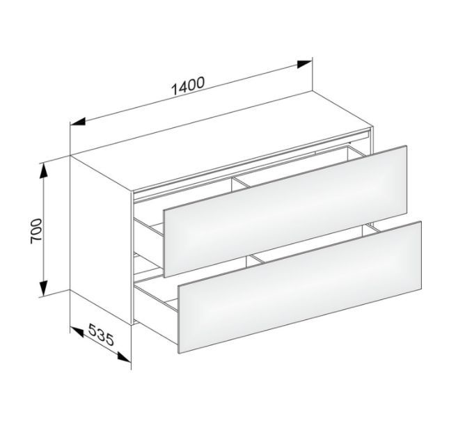 Тумба боковая подвесная KEUCO EDITION 11 31327 140100 с двумя выдвижными фронтами, с внутренней светодиодной подсветкой, корпус матовый лак/фасад глянцевое стекло, трюфель