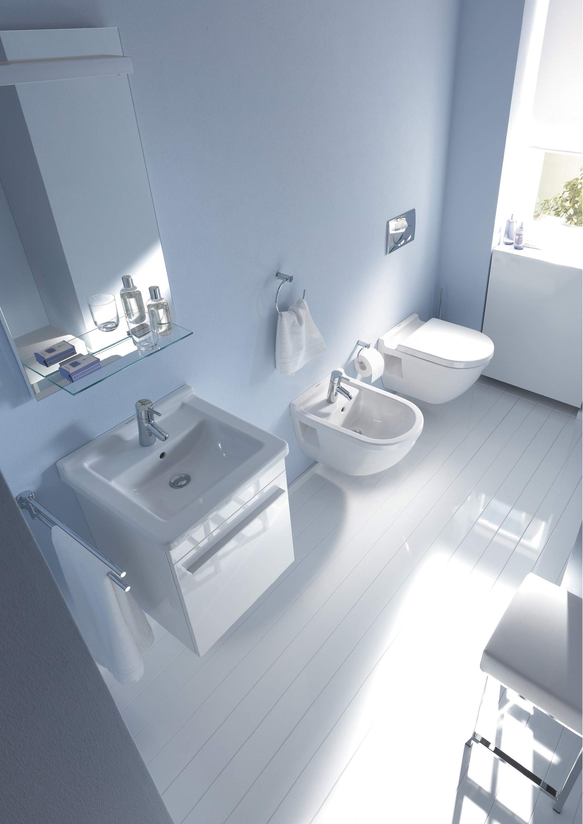 Подвсеное биде Duravit Starck 3 2230150000 с переливом, белое 