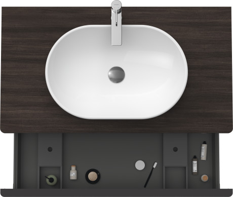 Тумба подвесная под раковину DURAVIT D-Neo DE494805353 1000 мм х 550 мм, с 1 выдвижным ящиком и консолью, каштан тёмный