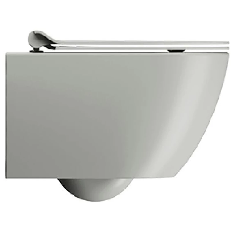 Унитаз подвесной безободковый GSI PURA 8816FR517 500 мм х 360 мм, с Swirlflush 2.0, с крепежом, цвет Cenere Matte (старый артикул 881617 / 8816FR217)