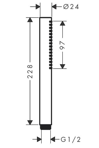 Ручной душ -"палочка" HANSGROHE Pulsify S 24126670 100 1jet, EcoSmart+, Чёрный матовый