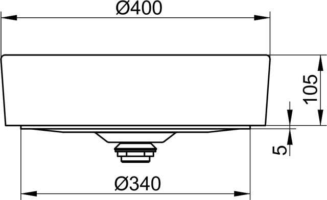 Раковина накладная KEUCO STAGELINE 32880 570400 без отверстия под смеситель, без перелива, чёрный