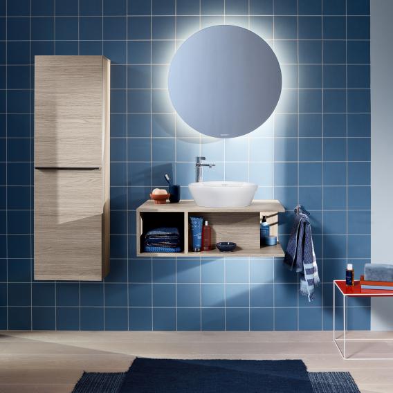 Тумба подвесная под раковину DURAVIT D-Neo DE493809191 800 мм х 480 мм, с консолью, с открытой полкой слева, серо-коричневый матовый
